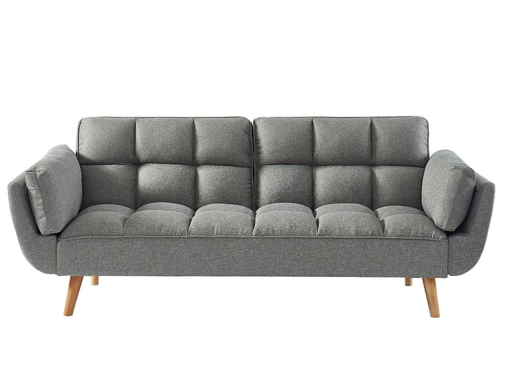 Canapé convertible polyester 3 places gris}