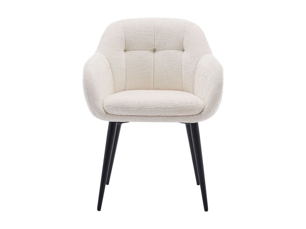 Lot de 2 chaises polyester crème Lot de 2 chaises polyester crème