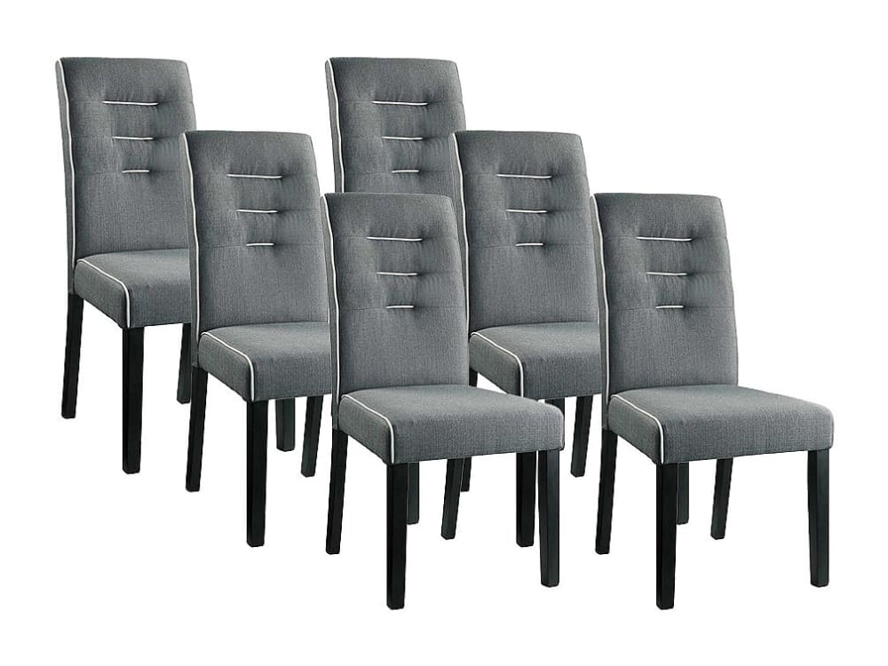 Lot de 6 chaises polyester gris