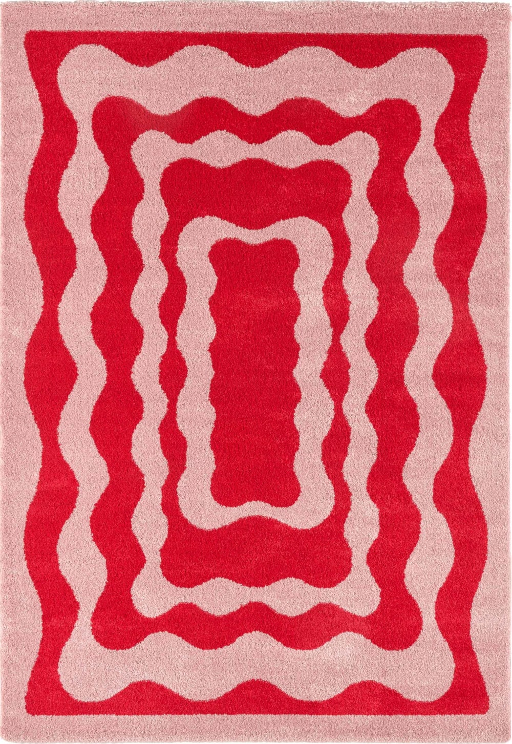 Tapis vintage style année 70 Rouge 240x340