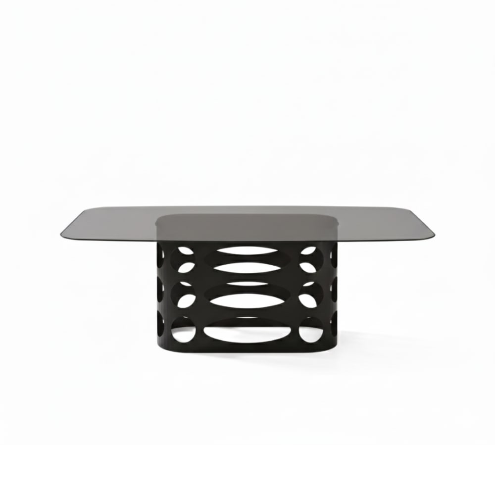 table fixe en verre gris - 110