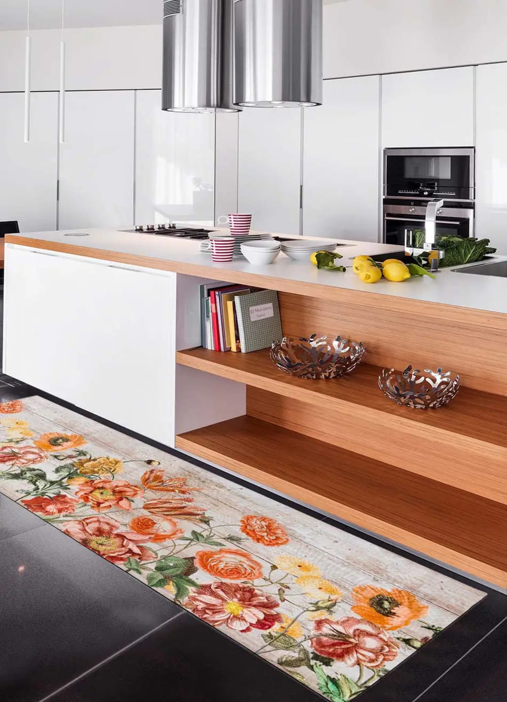 Tapis de cuisine lavable fleurs multicolore 52x200 cm — vue 3