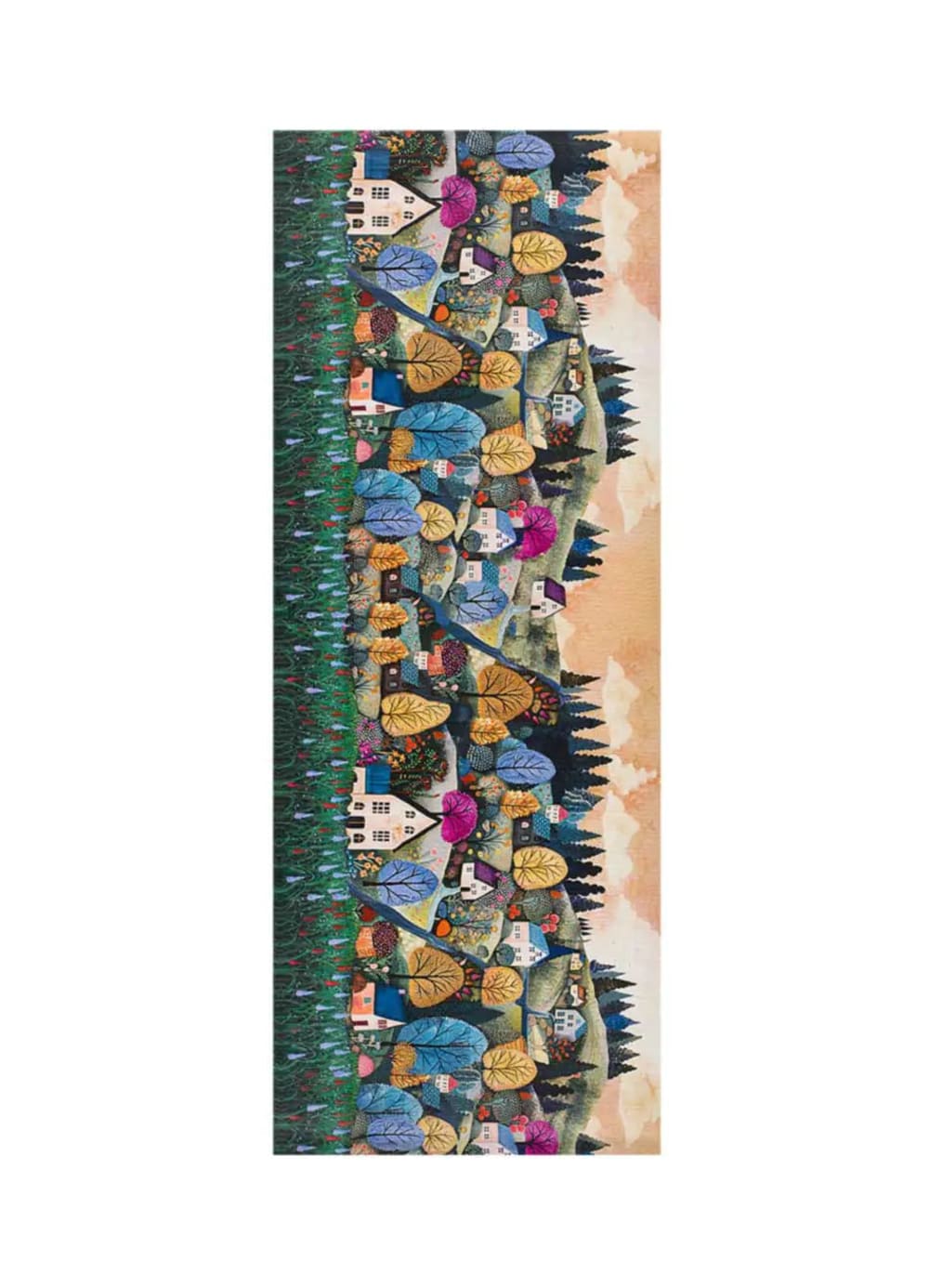 Tapis de cuisine lavable paysage multicolore 52x200 cm