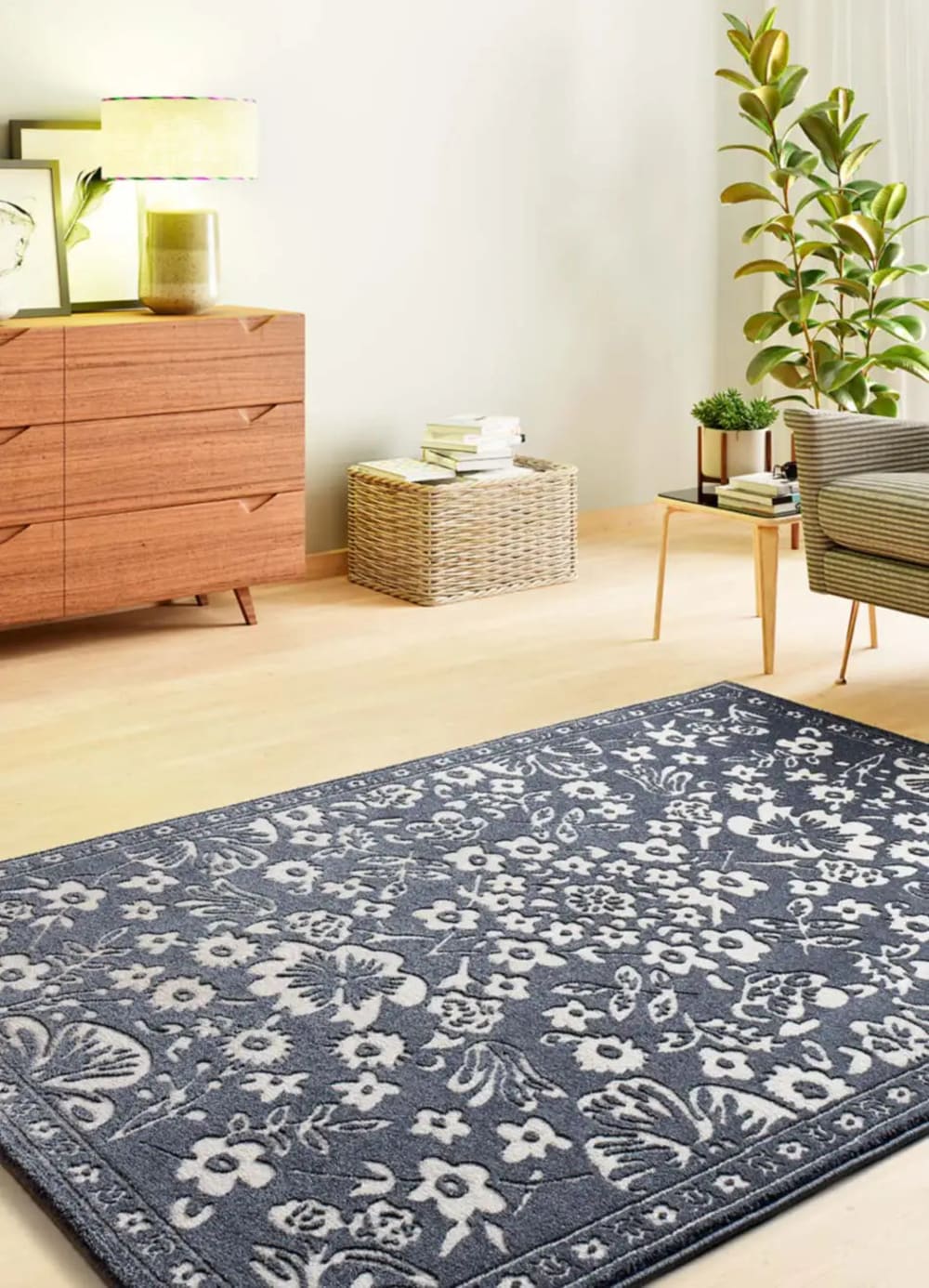 Tapis à relief vintage bleu 133x190 cm — vue 3
