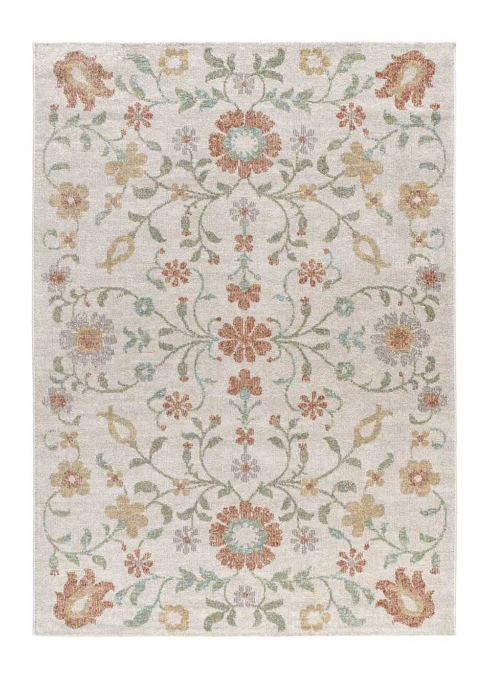 Tapis extérieur motifs floraux beige/multicolore 200x290 cm