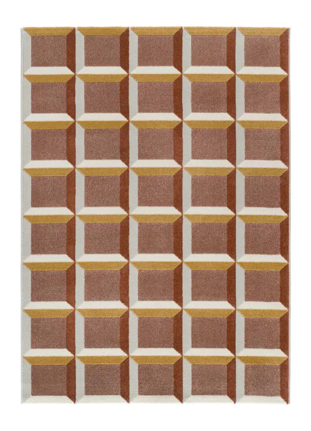 Tapis à relief géométrique rouille 200x290 cm