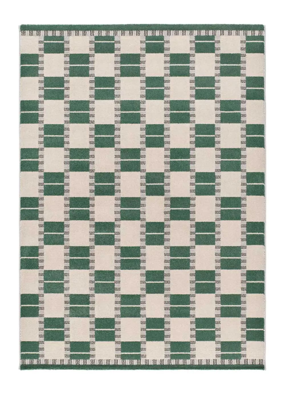 Tapis géométrique vert/beige 80x150 cm