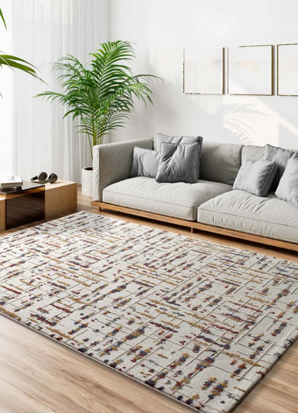 Tapis à relief géométrique multicolore 133x190 cm — vue 3