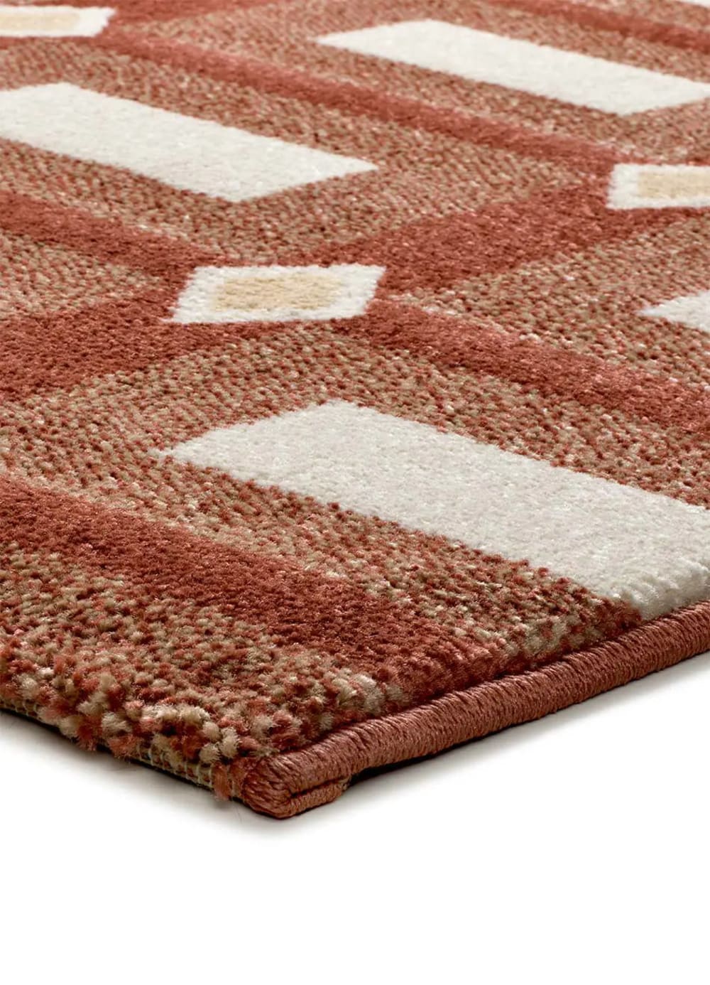 Tapis géométrique rouille 133x190 cm — vue 4