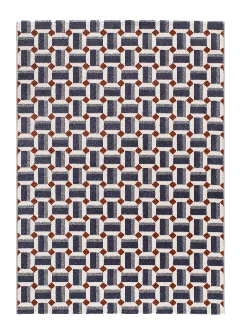 Tapis à relief géométrique bleu 200x290 cm