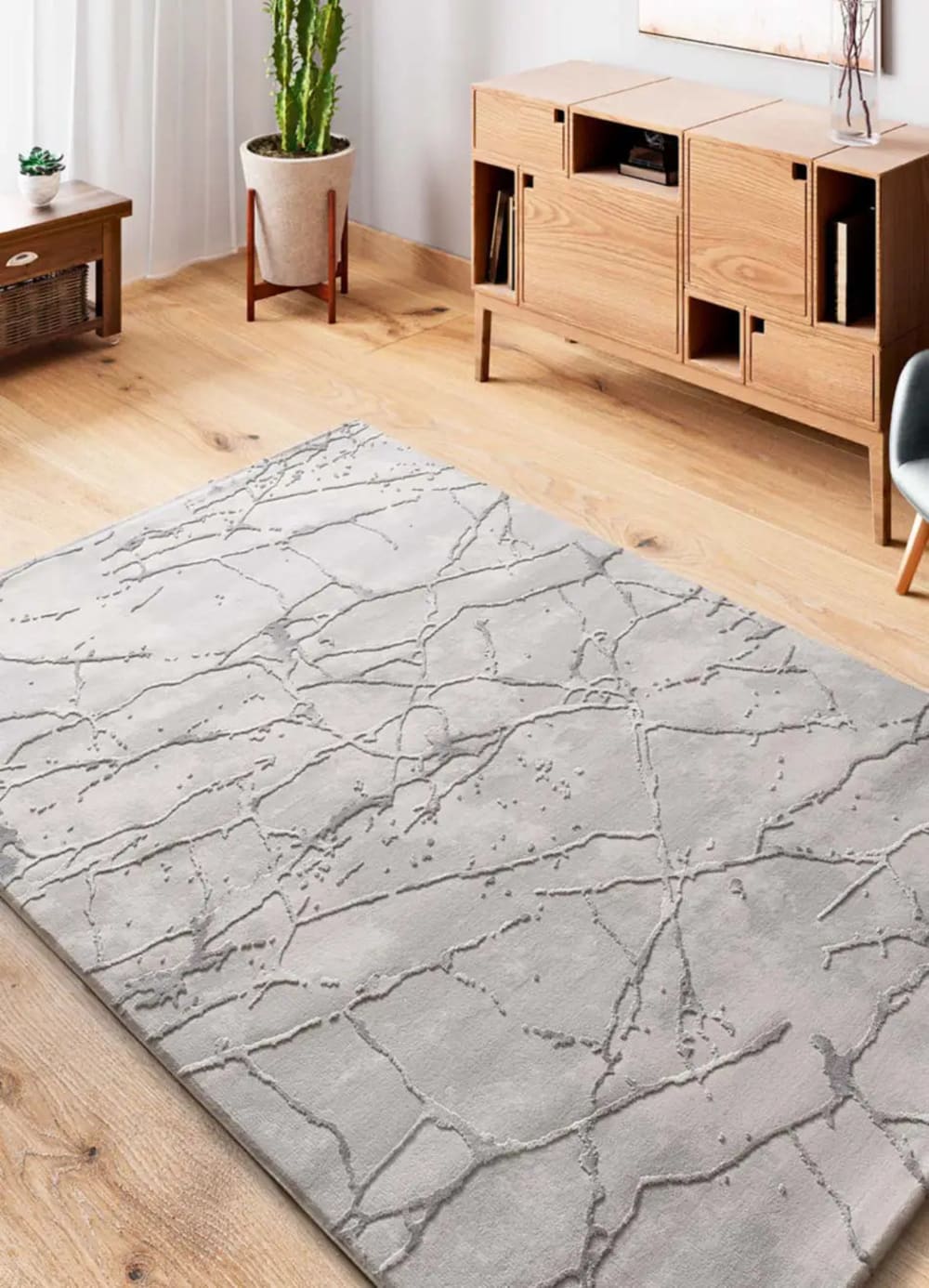 Tapis à relief effet marbre gris 77x150 cm — vue 3
