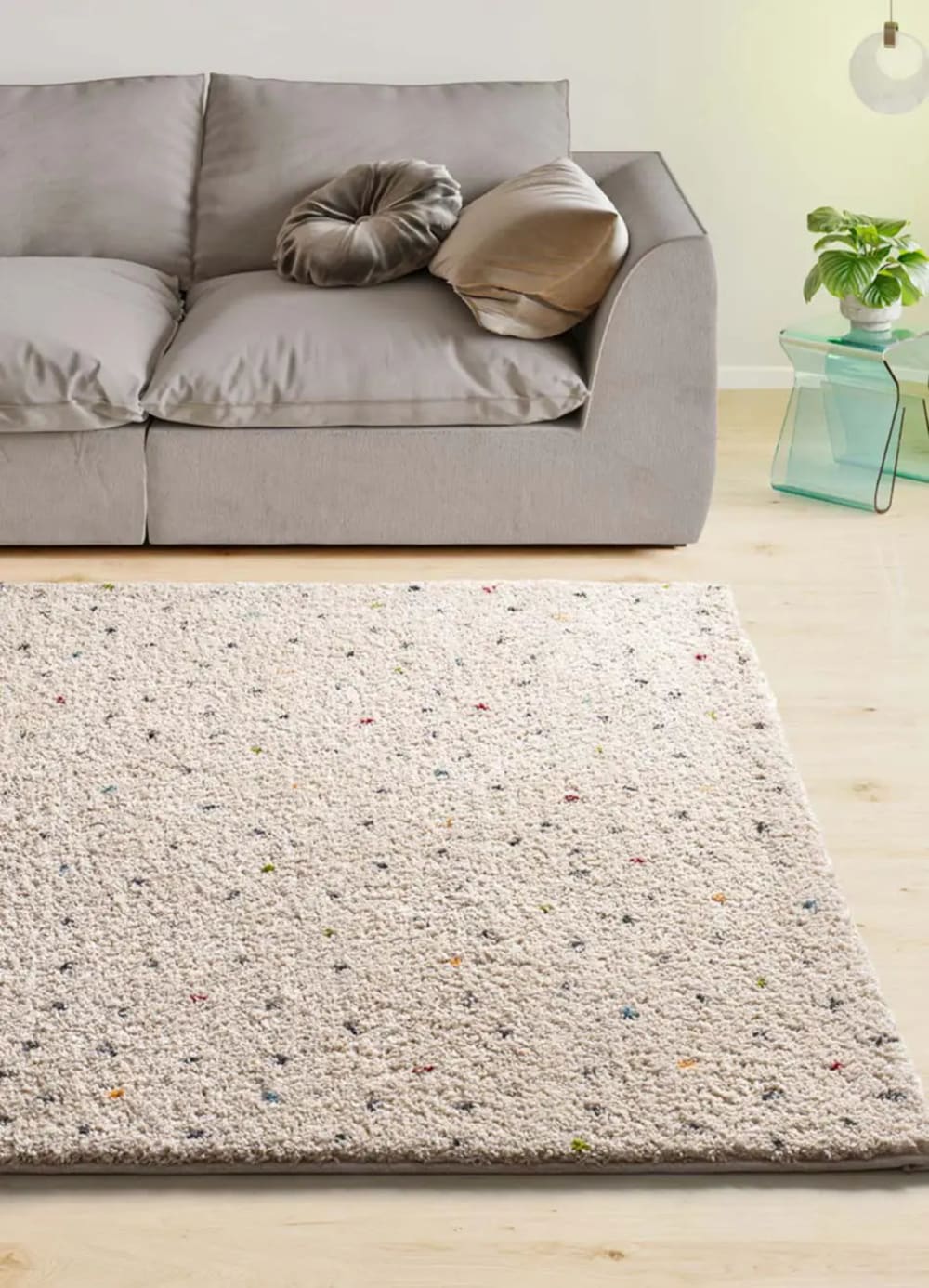 Tapis shaggy moderne crème/multicolore 140x200 cm — vue 3