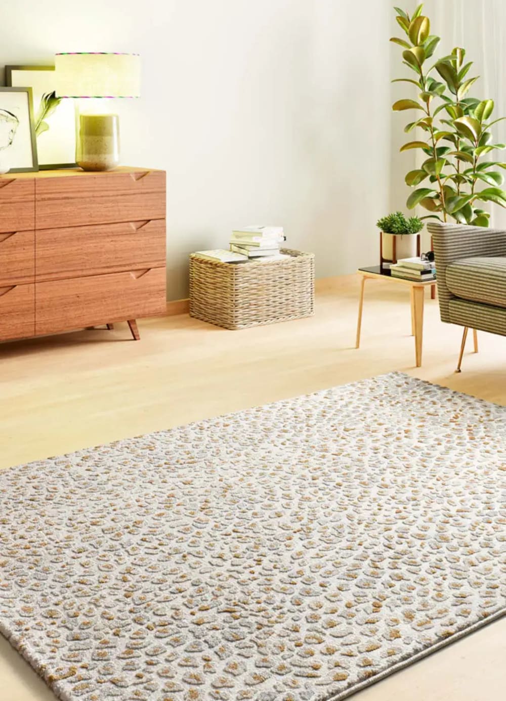 Tapis à relief moderne gris/crème 80x150 cm — vue 3