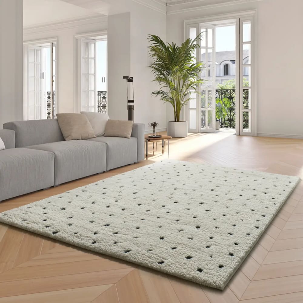 Atticgo Hochflorteppich, Skandinavisch shaggy, weiß/schwarz, 160x230 cm style modern Öko-Tex Zertifikat - Pp - Polypropylen