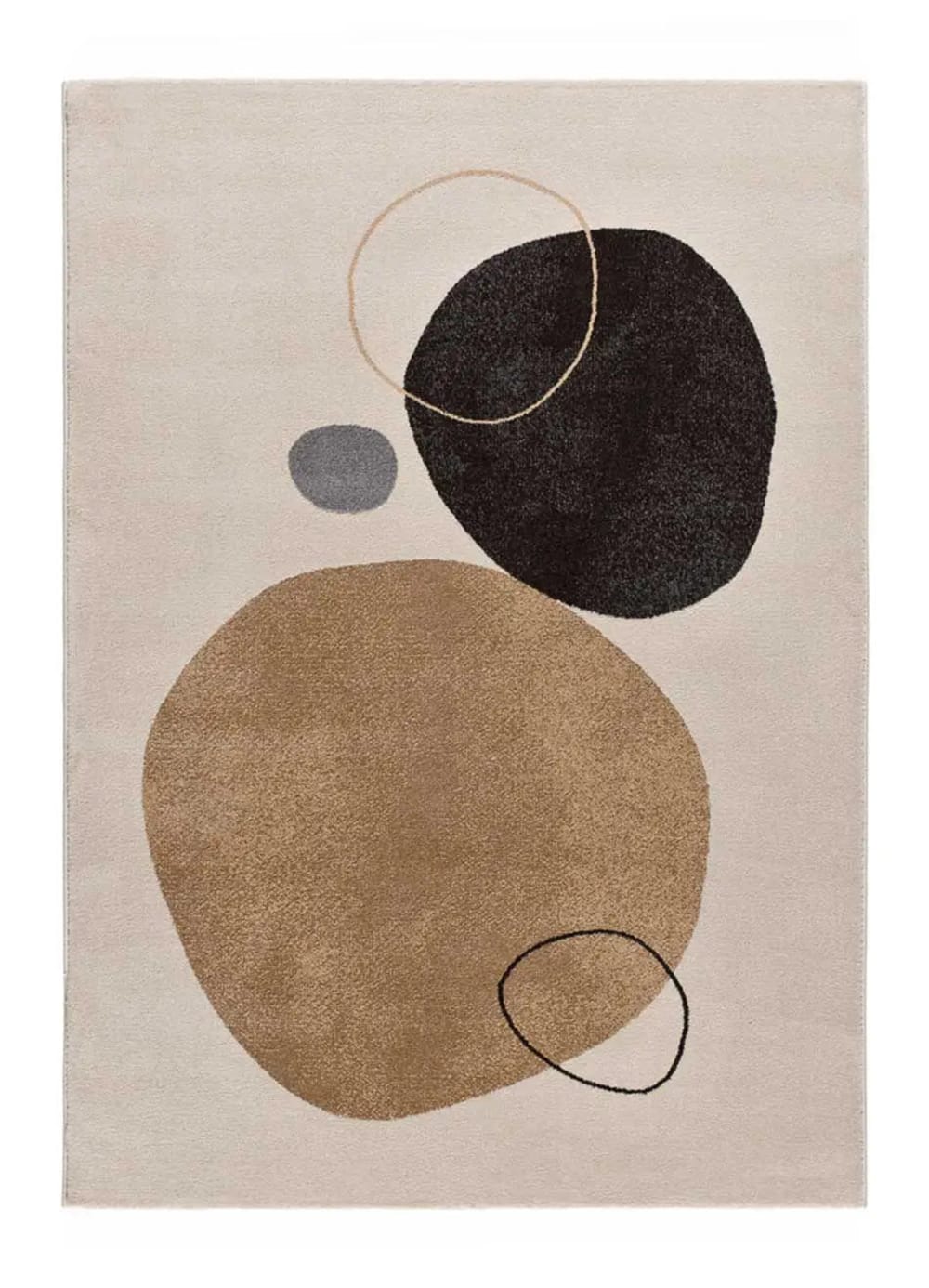 Tapis moderne beige/noir 80x150 cm