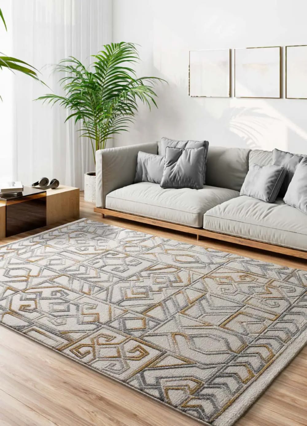 Tapis à relief ethnique beige/multicolore 80x150 cm — vue 3