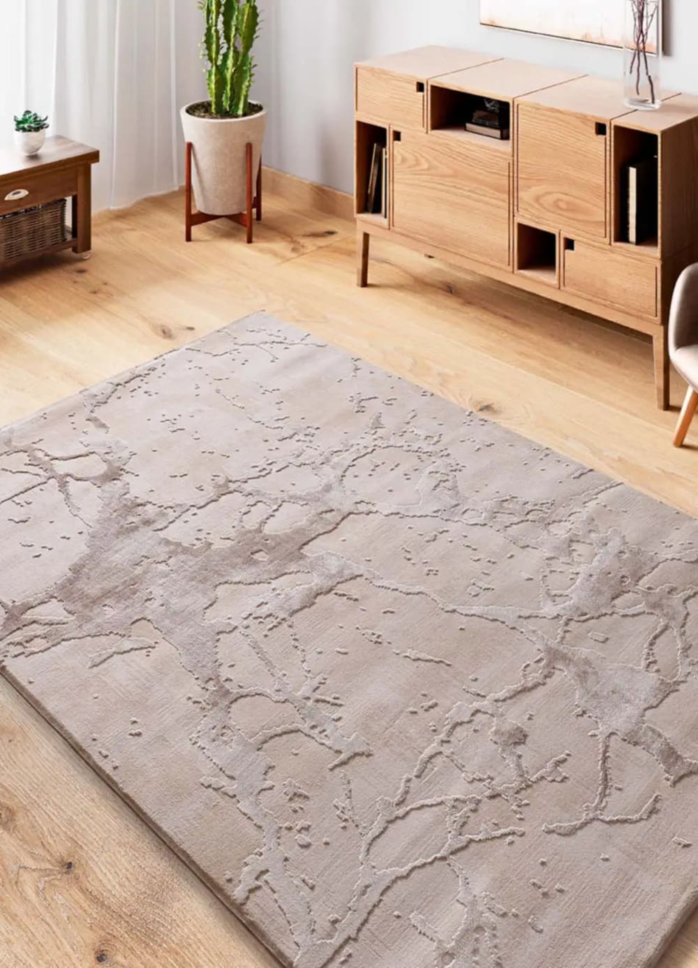 Tapis à relief effet marbre beige 115x170 cm — vue 3