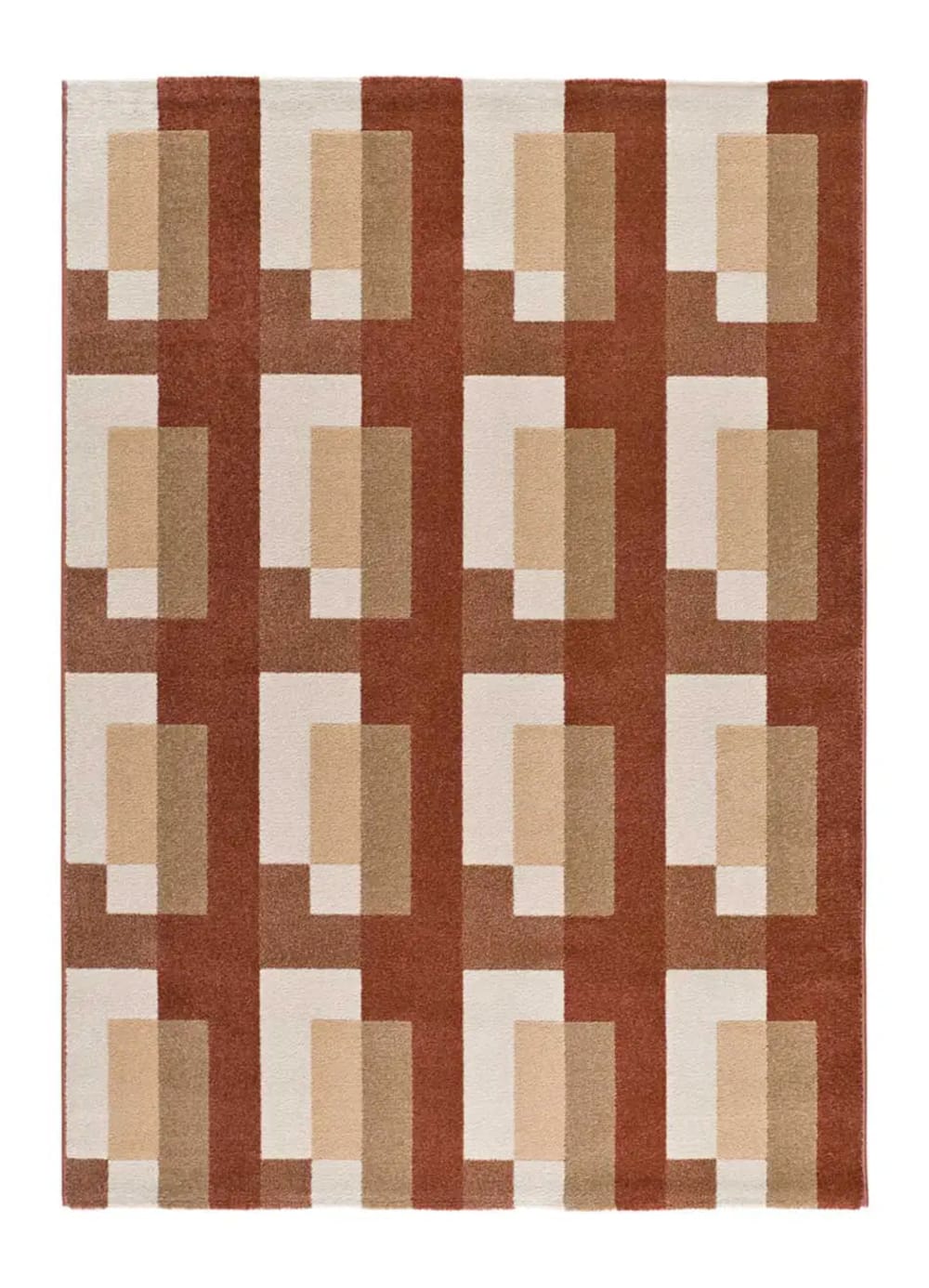 Tapis géométrique rouille 200x290 cm