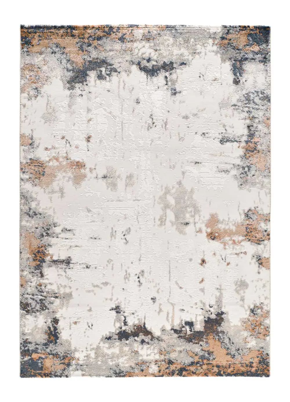 Tapis á relief abstrait beige/rouille/bleu 192x290 cm