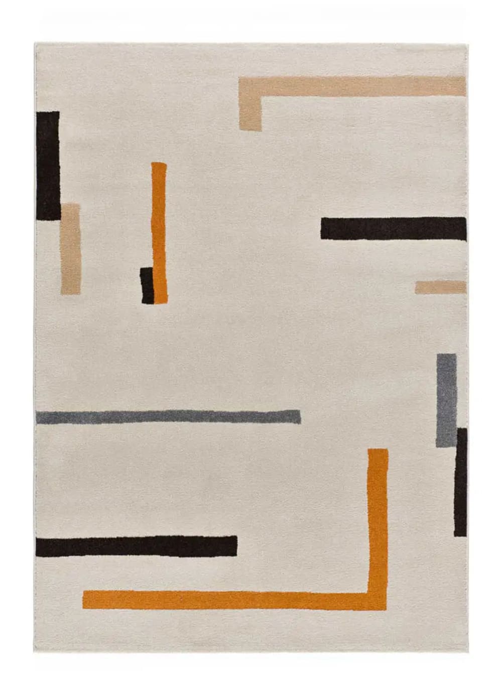Tapis géométrique beige/orange 120x180 cm