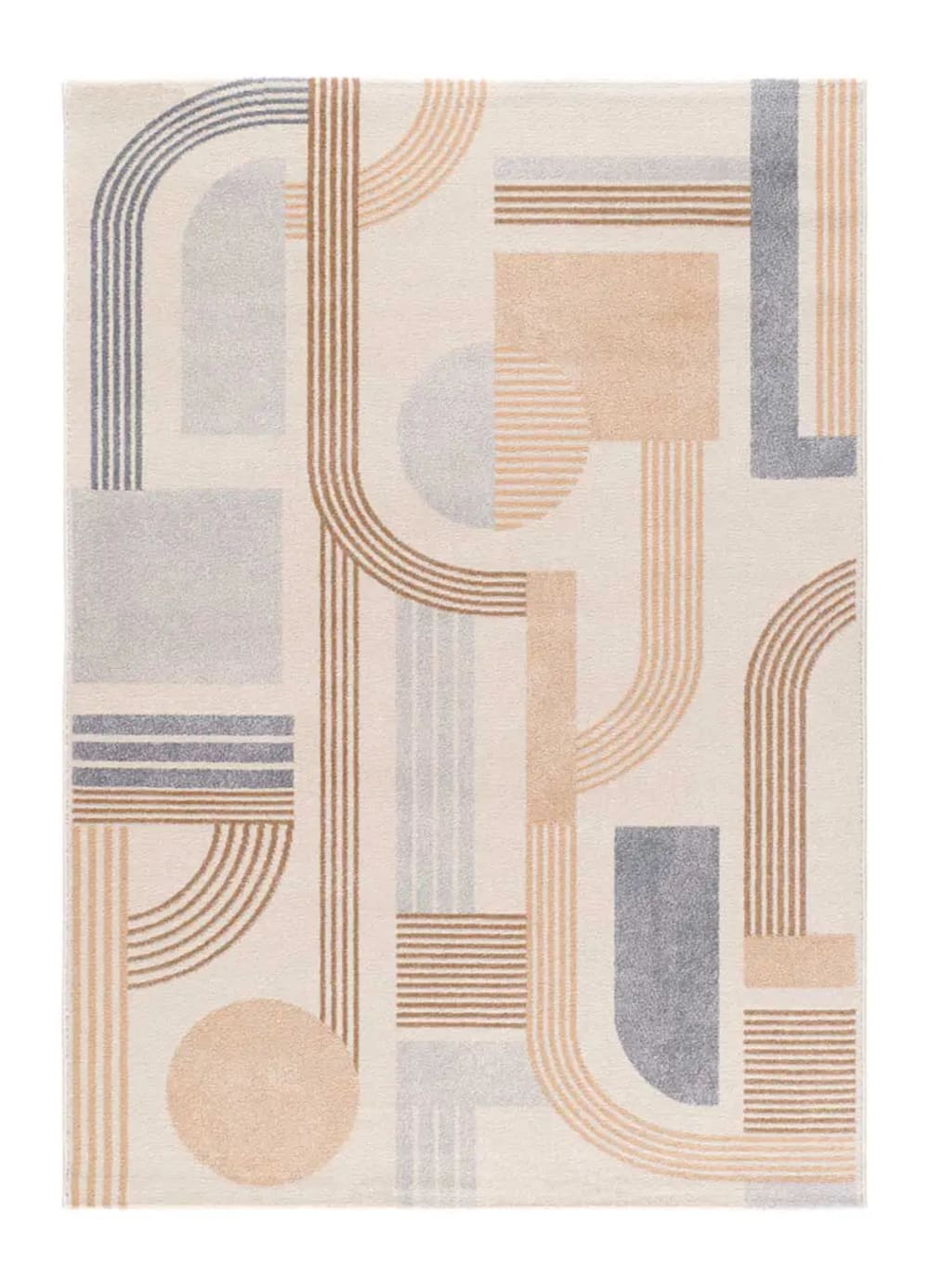 Atticgo Kurzflorteppich, Geometrisch, beige/mehrfarbig, 80x150 cm style modern Öko-Tex Zertifikat - Pp - Polypropylen