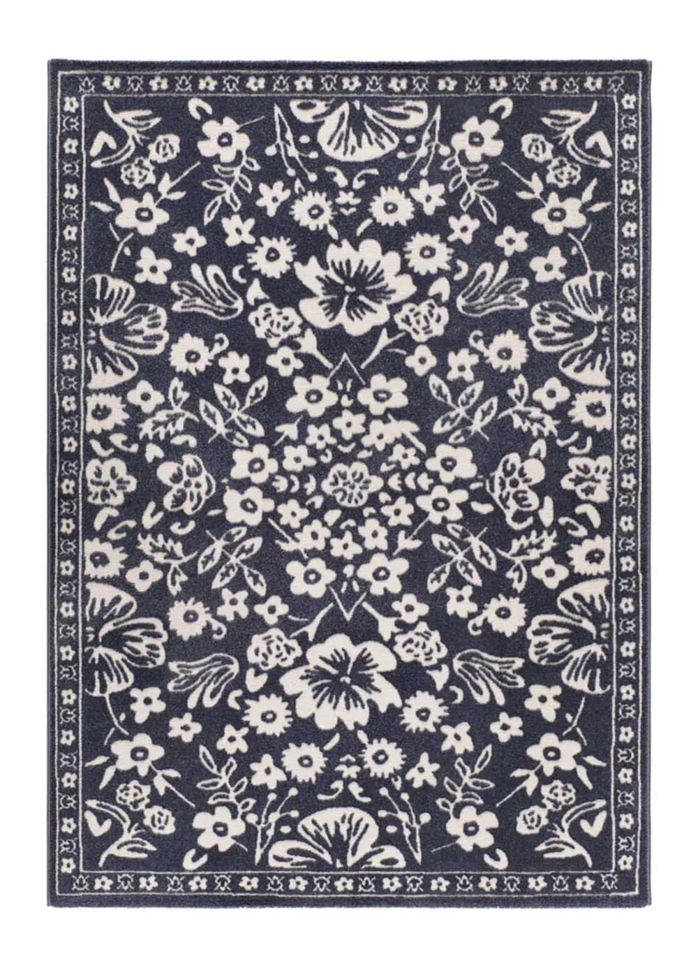 Tapis à relief vintage bleu 80x150 cm