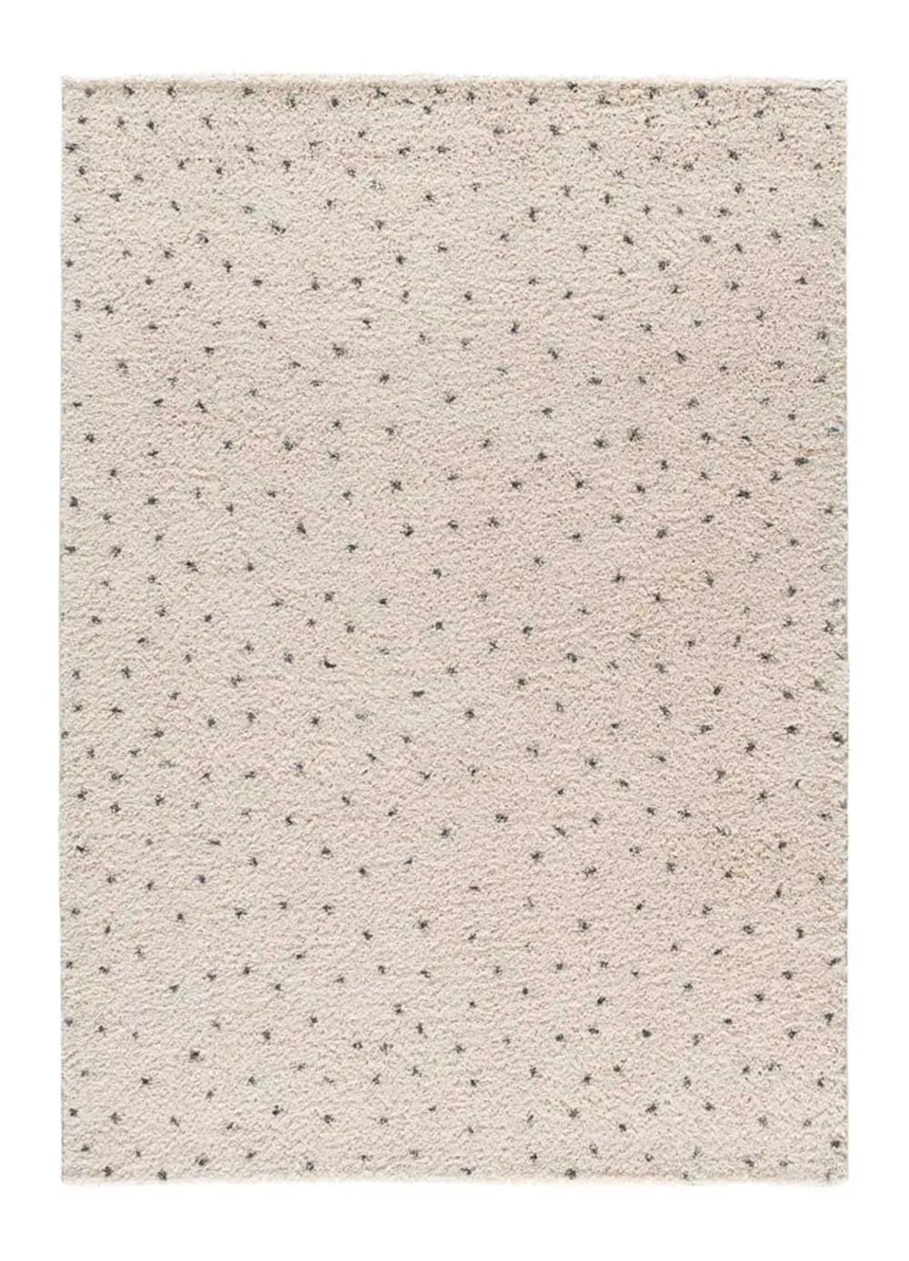 Tapis shaggy moderne crème/noir 80x150 cm