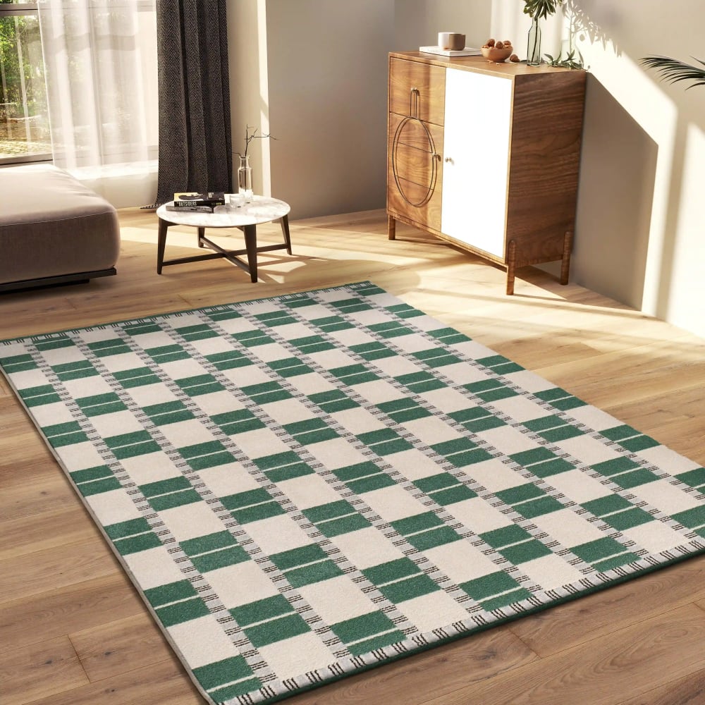 Atticgo Kurzflorteppich, Geometrisch, grün/beige, 200x290 cm style modern Öko-Tex Zertifikat - Pp - Polypropylen