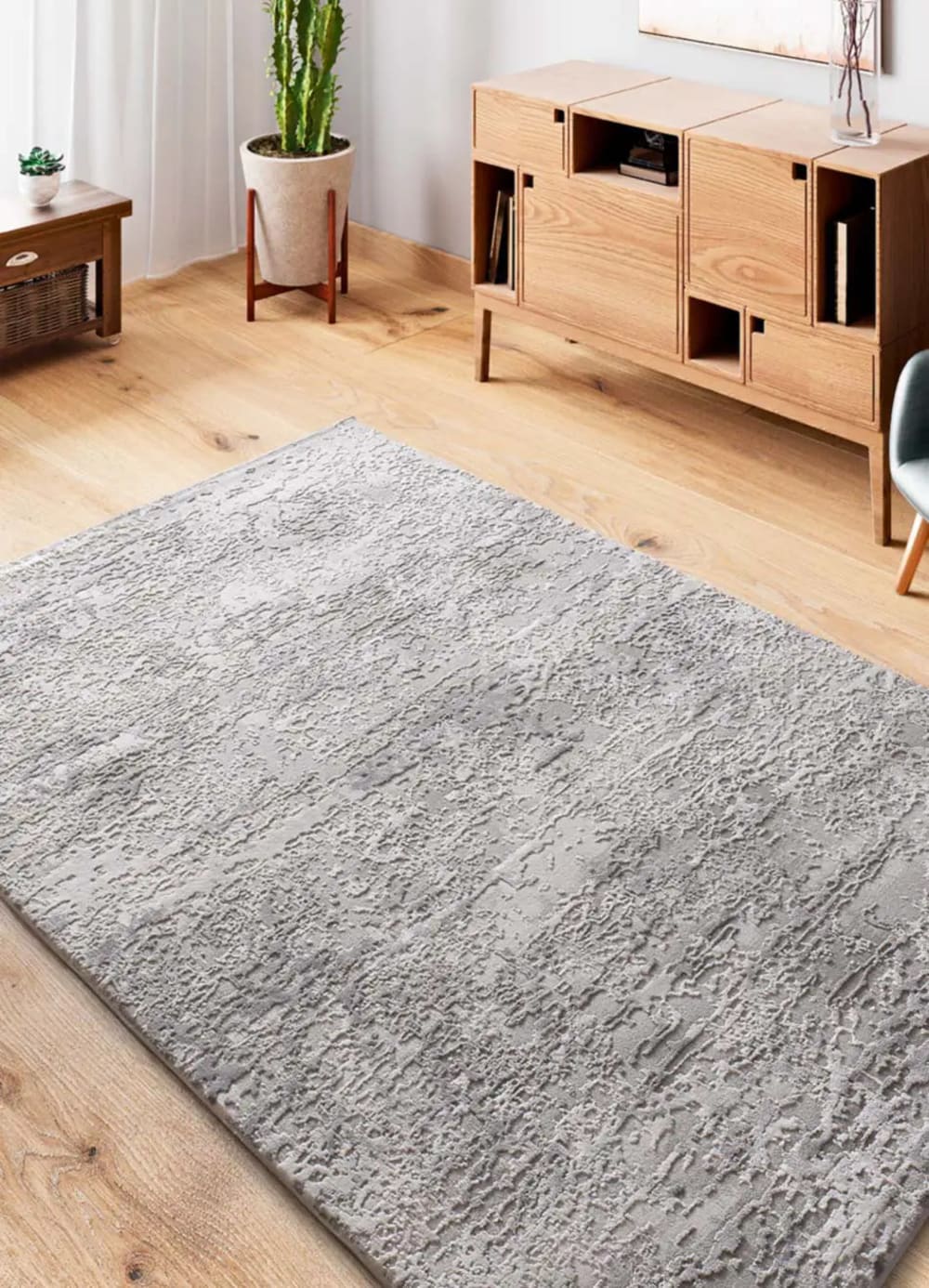 Tapis à relief abstrait gris 77x150 cm — vue 3