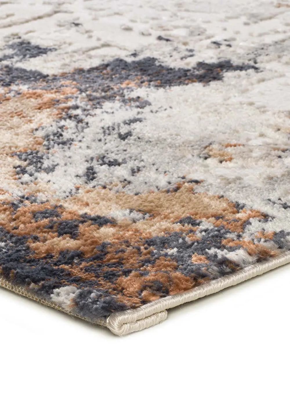 Tapis á relief abstrait beige/rouille/bleu 77x150 cm — vue 4