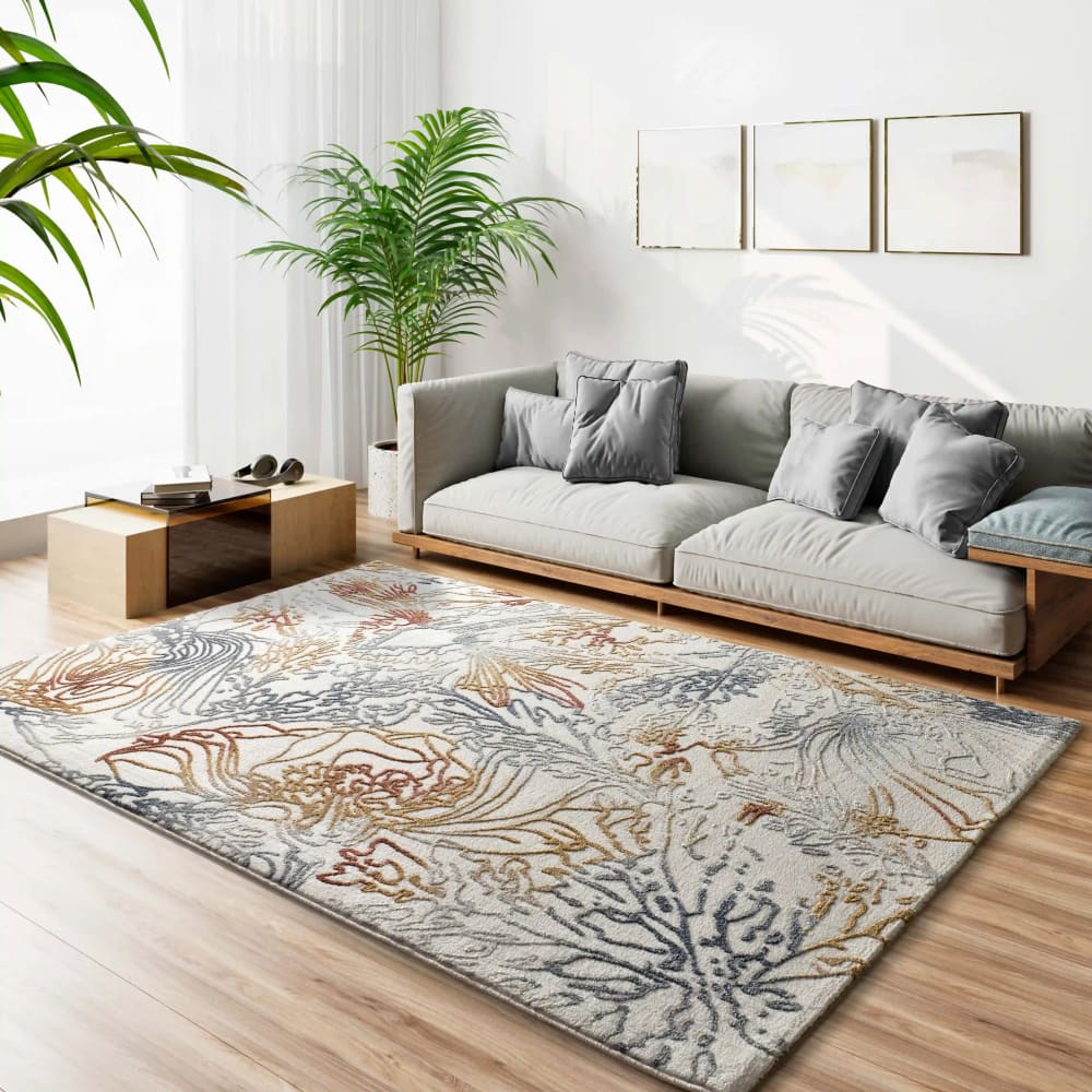 Atticgo Kurzflorteppich, Abstrakt mit Relief, mehrfarbig, 160x230 cm style modern Öko-Tex Zertifikat - Pes - Polyester