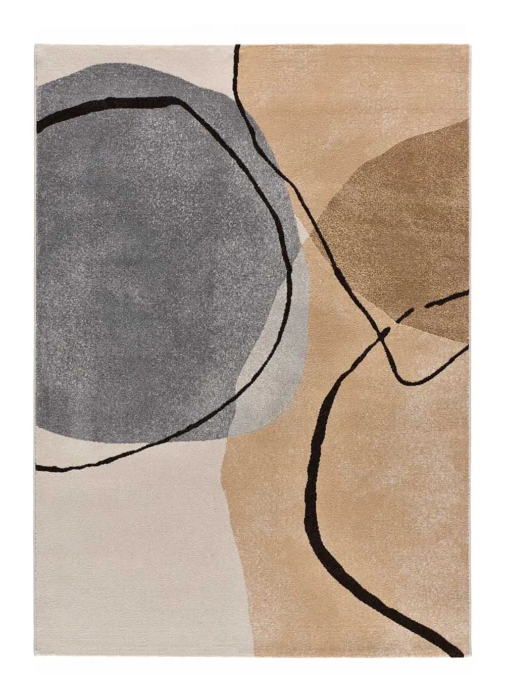 Tapis abstrait beige/gris 140x200 cm