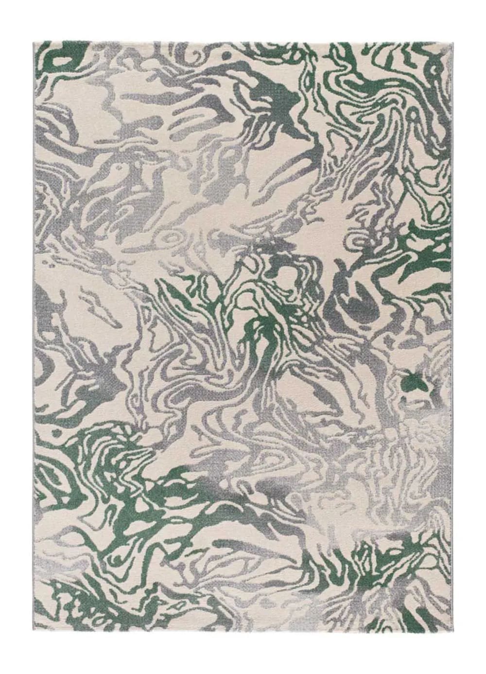 Tapis abstrait vert/gris/beige