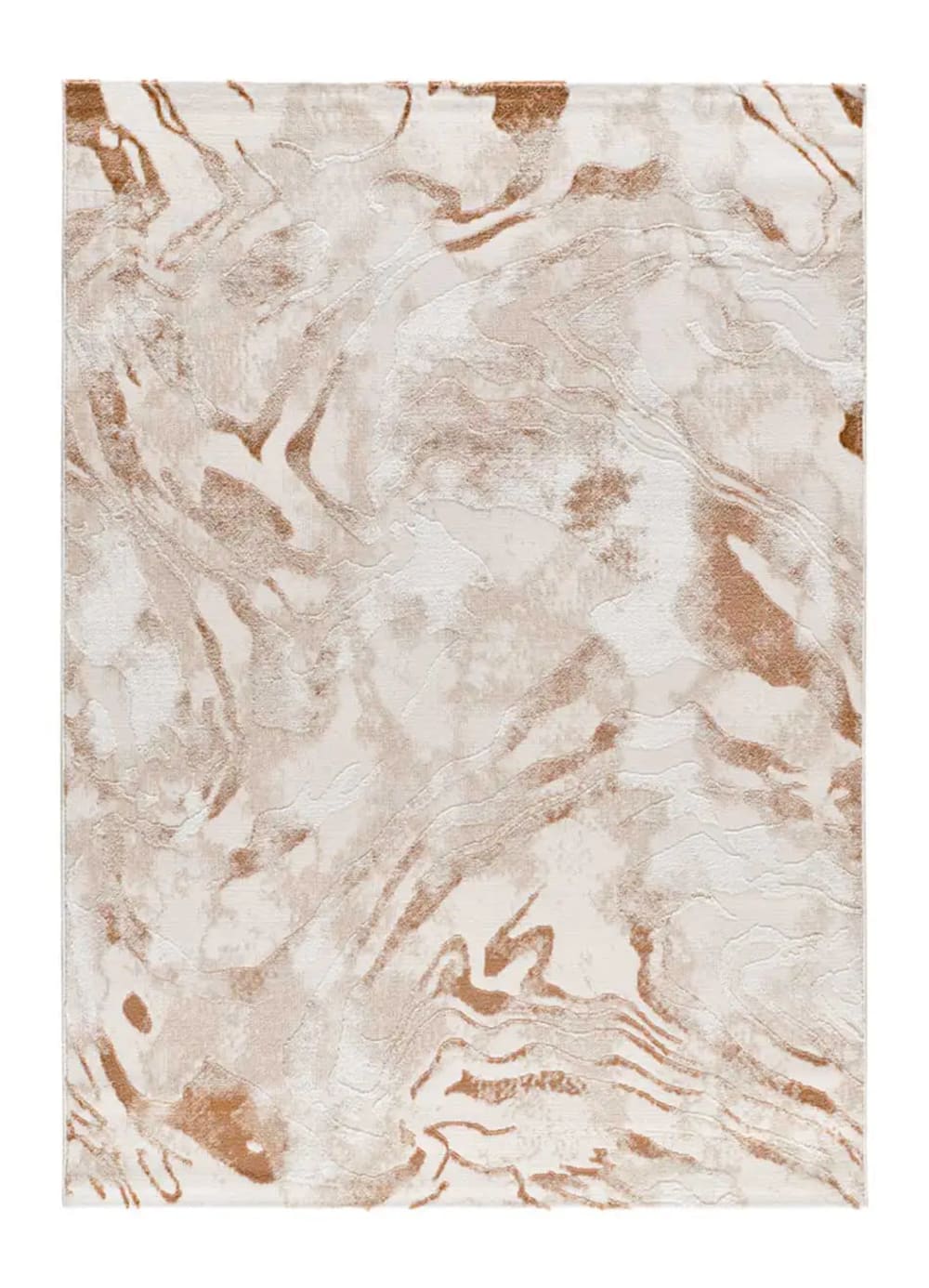 Tapis á relief abstrait beige/rouille 77x150 cm