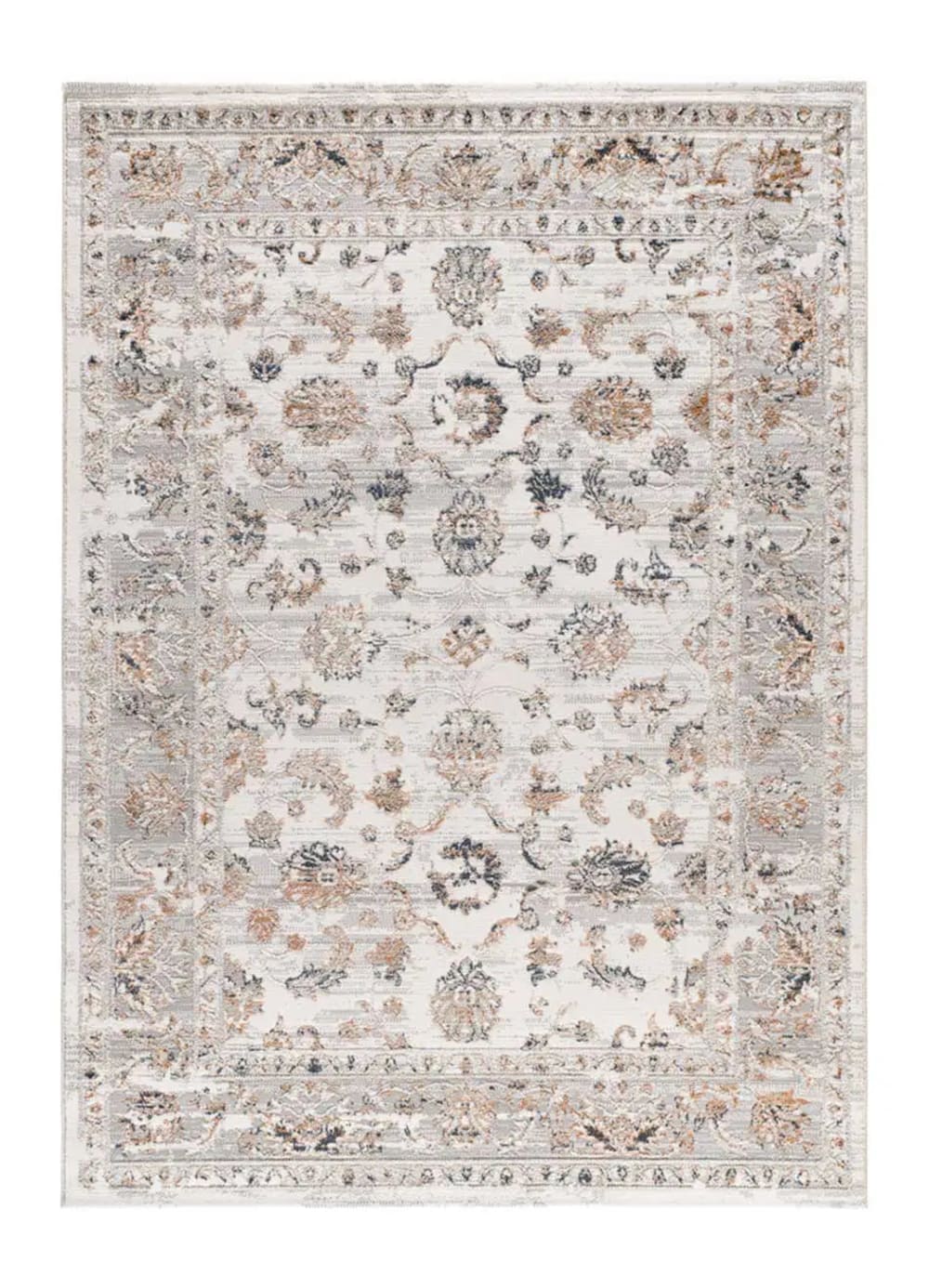 Tapis á relief vintage oriental beige/rouille/bleu 134x200 cm