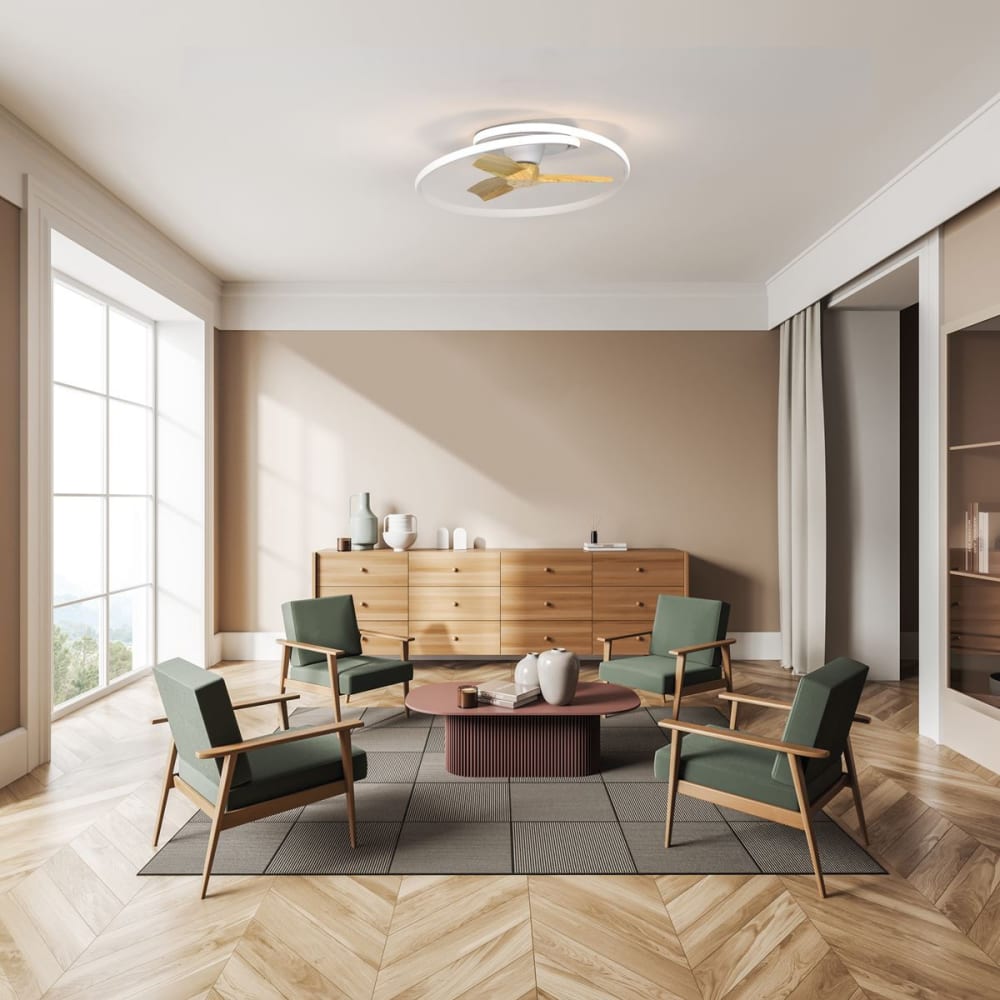 Ventilateur en bois blanc