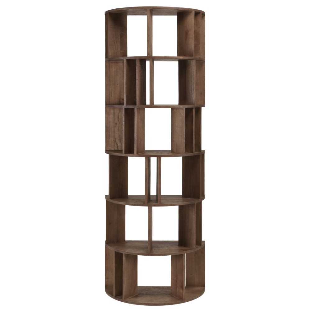 Bibliothèque artistique en bois de mindi