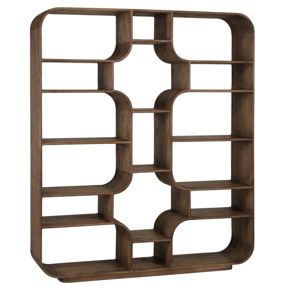 Bibliothèque symétrique en bois de mindi