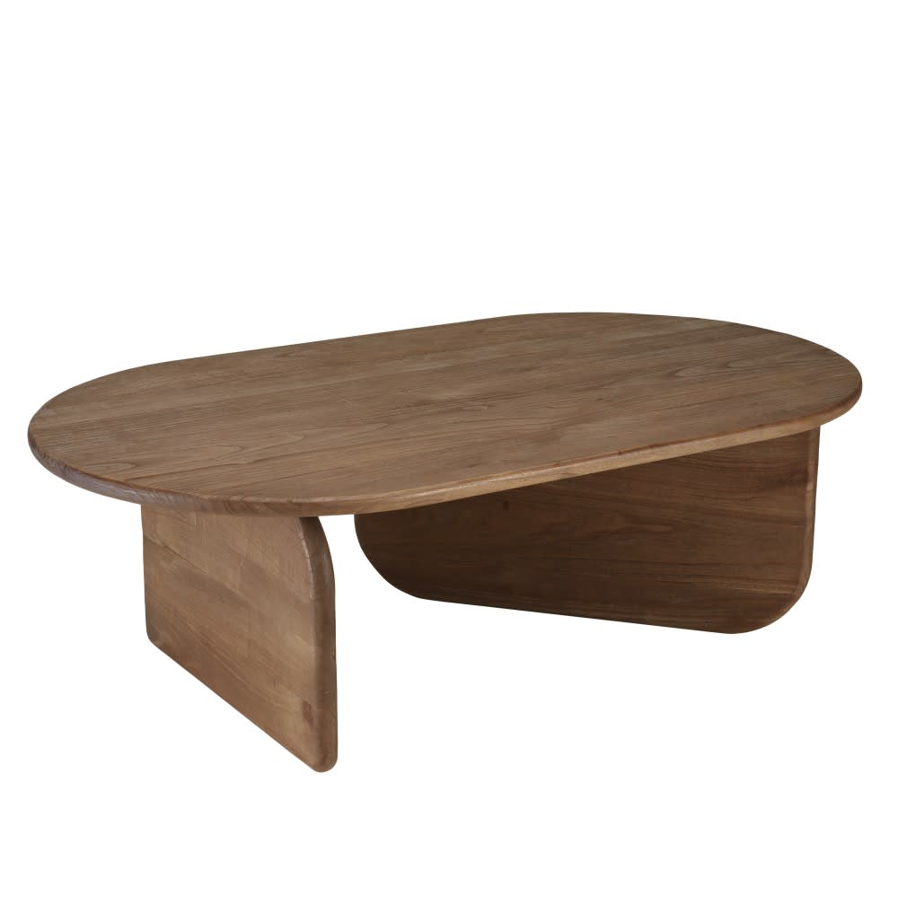 Table basse 140cm forme organique en bois de mindi