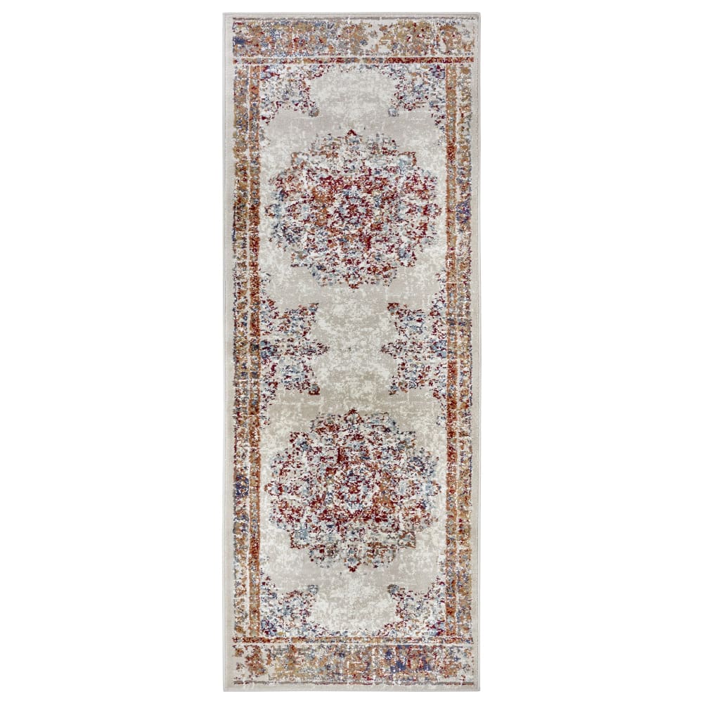 Tapis entrée style vintage moderne crème 57x90cm