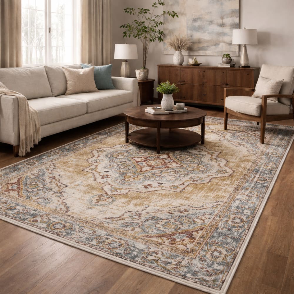 Tapis style vintage moderne beige 140x200cm — vue 3