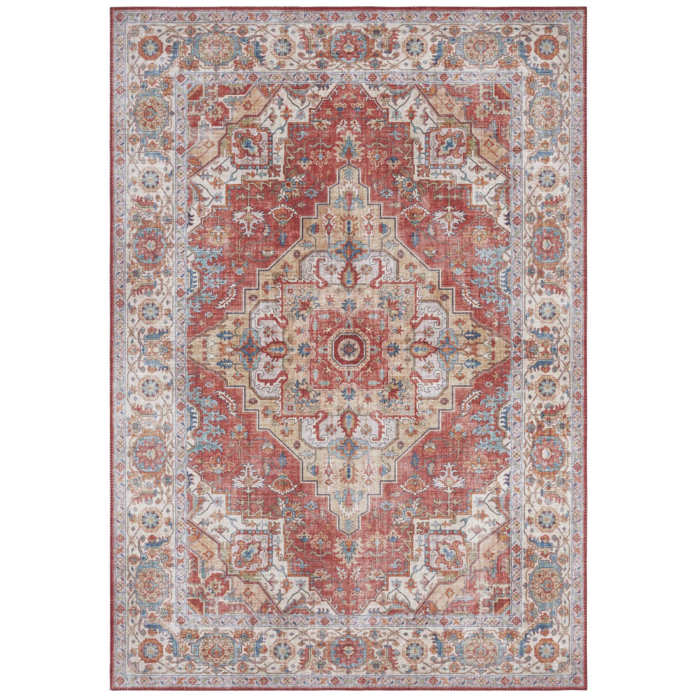 Tapis Vintage tissé plat Sylla Rouge Brique 200x290cm