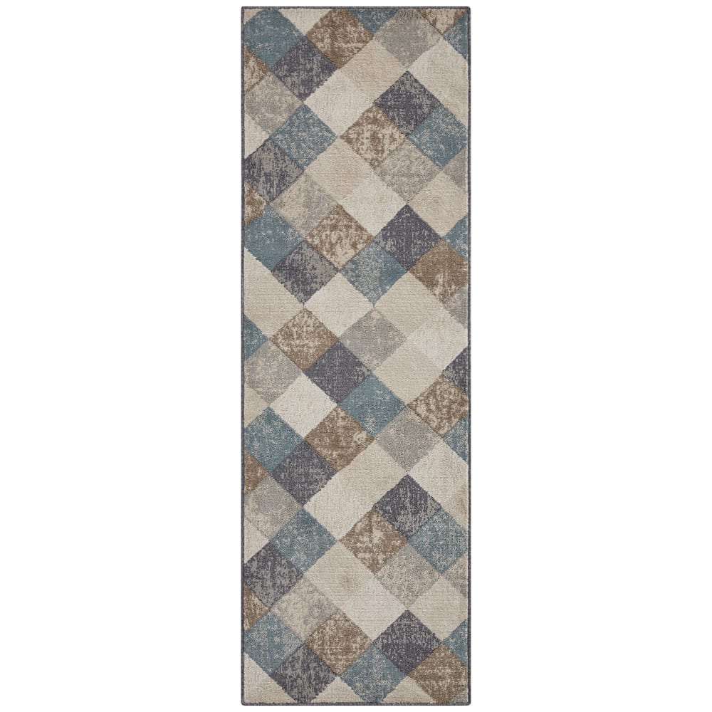 Tapis Patchwork géométrique multicolore 80x200cm