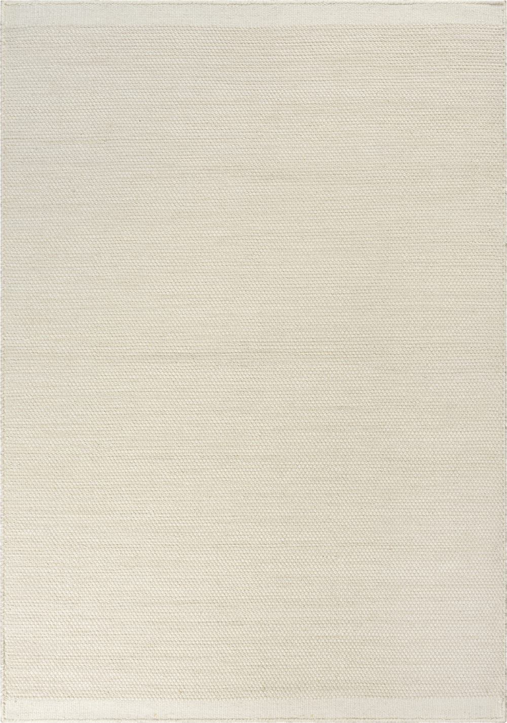 Alfombra Tejida a mano lana moderna sostenible, crema, 160 x 230 cm