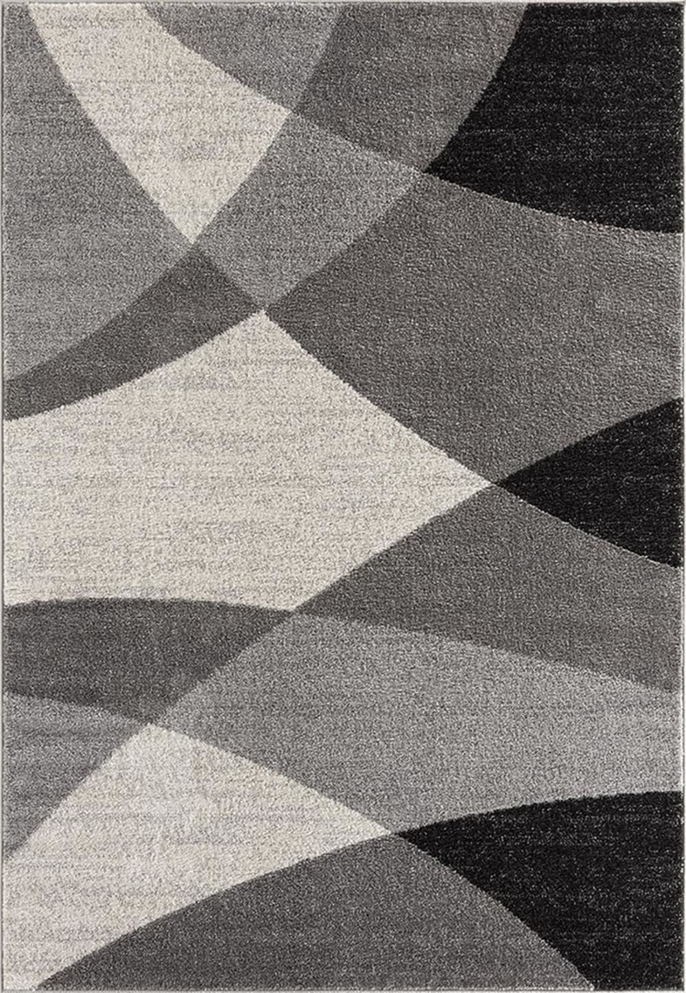 Tapis moderne salon contour, gris, 200 x 280 cm