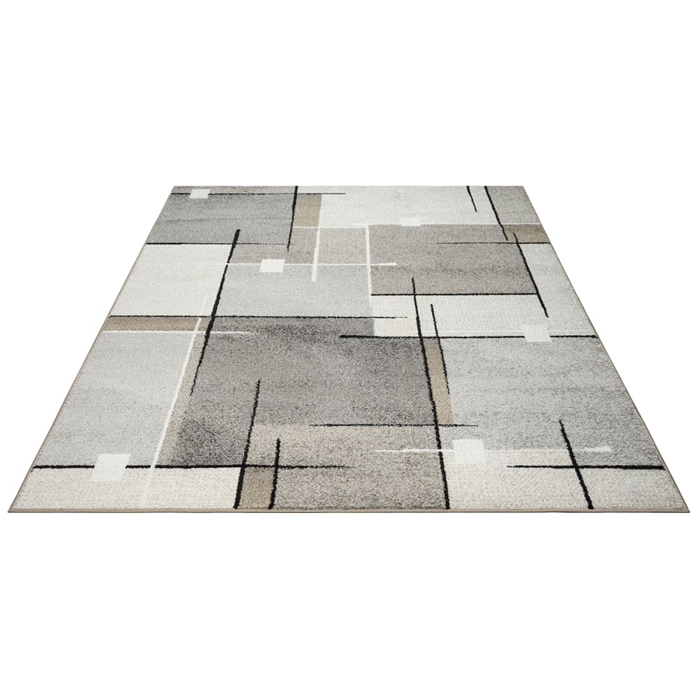 Tapis moderne salon découpe contour, beige, 120 x 160 cm — vue 4