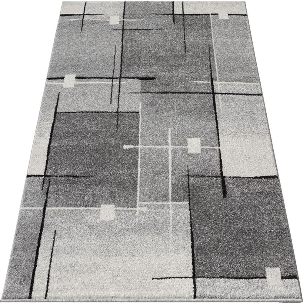 Tapis moderne salon découpe contour, gris, 160 x 220 cm — vue 4
