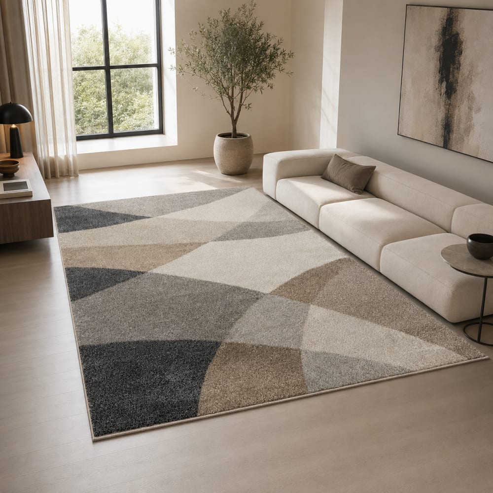 The carpet Teppich wohnzimmer modern kontur, beige, 80 x 140 cm style modern Öko-Tex Zertifikat - Pp - Polypropylen