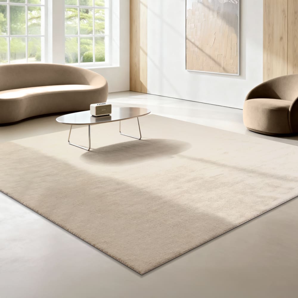 The carpet Teppich, waschbar und anti-rutsch, uni-farben, beige, 240 x 240 cm style modern - Pes - Polyester
