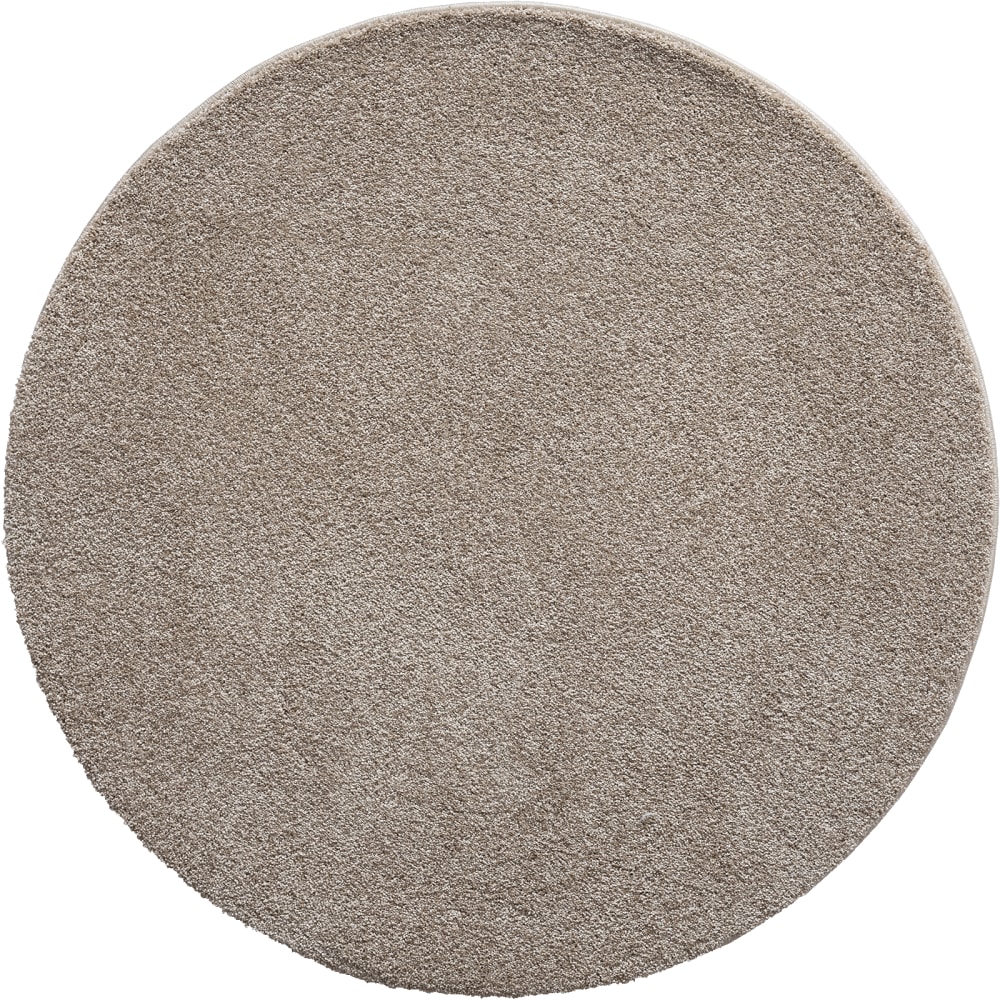 Tapis salon moderne moelleux, beige, 160 cm ronde
